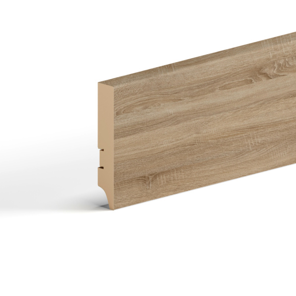 2К Напольный плинтус МДФ STELLA 100А 2000х100х16 Дуб Сонома (12шт в упак)