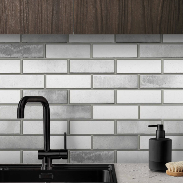 Панель ПВХ 0,4 кирпич Акцент серый