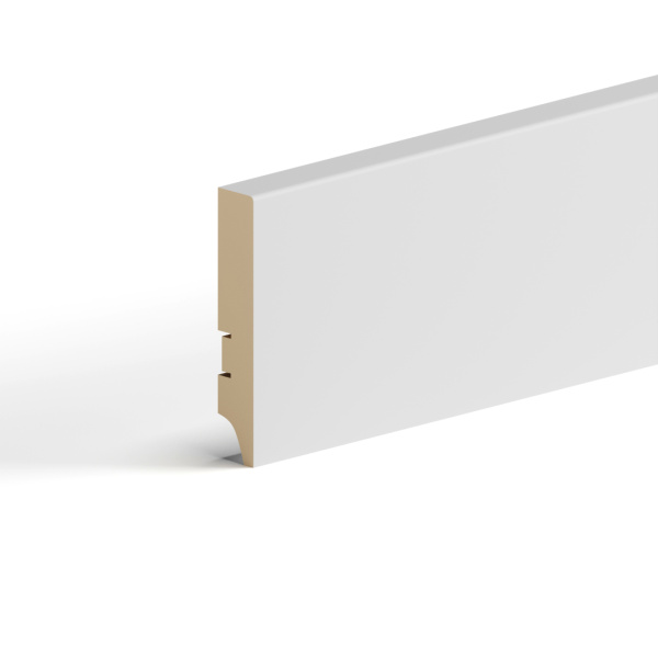 2К Напольный плинтус МДФ Stella 100А Белый 2000х100х16 (4шт.упак.)