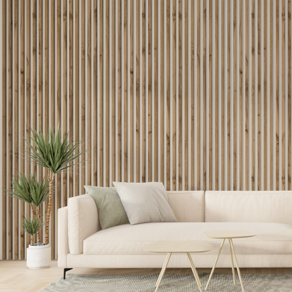 Рейка Интерьерная МДФ Stella Модель 12 Light Пекан 2800х27х12 (упак.15шт.)