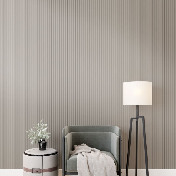 2К Панель Стеновая Реечная МДФ Stella Wave De Luxe Sandgrau 2700x119x16 (4шт.упак.)