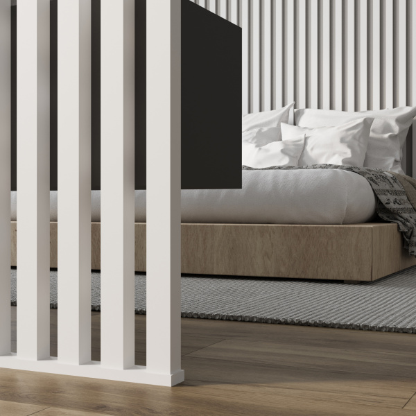 Интерьерная рейка МДФ STELLA Бриона Белый 16*40*2700 (уп.8шт.)