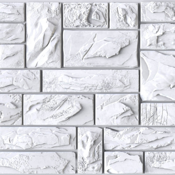 Панель ПВХ 0,4 камень Пиленый настоящий белый