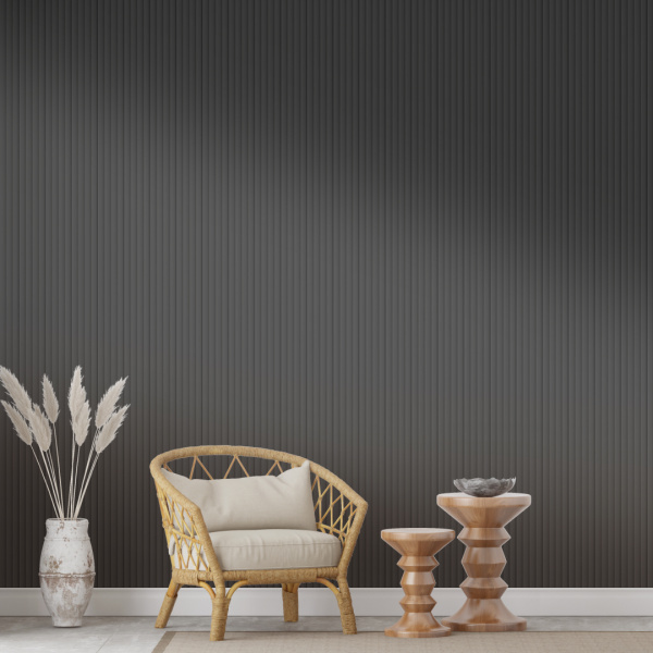 Панель Стеновая Реечная МДФ Stella Wave De Luxe Black Lead 2700x119x16 (4шт.упак.)