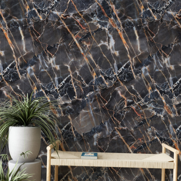 Панель ПВХ Stella Slim 5мм Light Мрамор Барокко М-011 2600х250х5 (15шт.упак.)