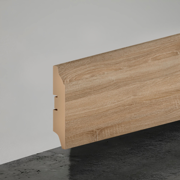 2К Напольный плинтус МДФ STELLA 82 2000х82х16 Дуб Сонома (16шт в упак)