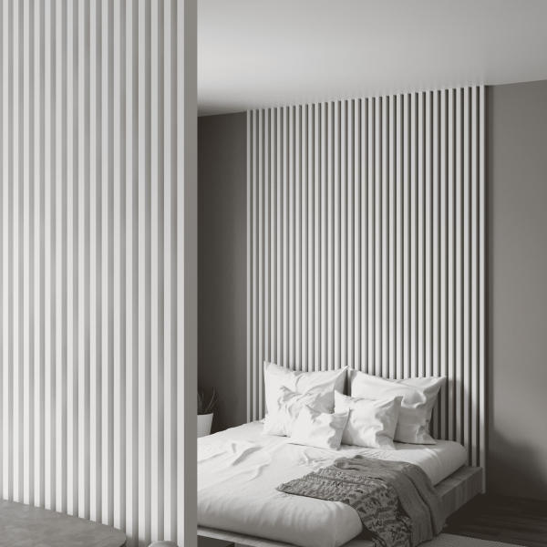 2К Интерьерная рейка МДФ Stella Ривьера Standard Белый 40*30*2700 (уп.4 шт.)