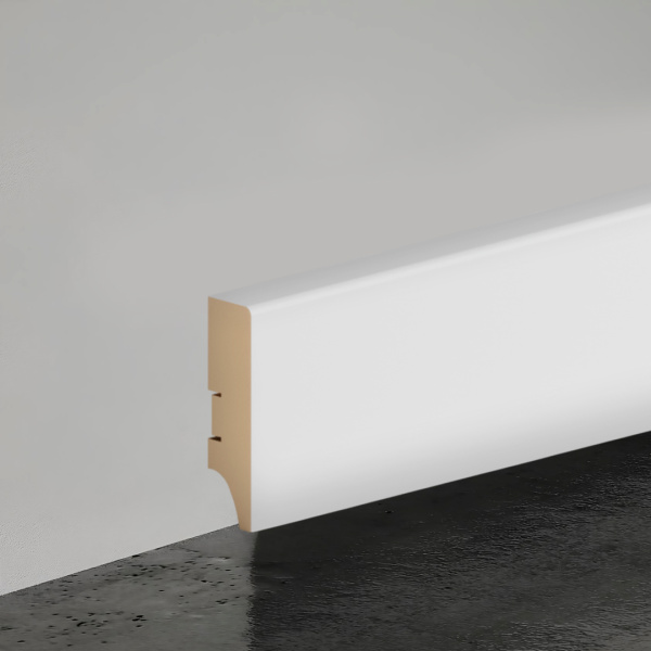 2К Напольный плинтус МДФ Stella 60 Белый 2000х60х16 (7шт.упак.)