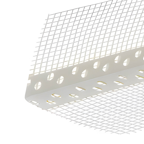Угол перфорированный белый ПВХ 20х20х3000 с сеткой 100х150 (50) 