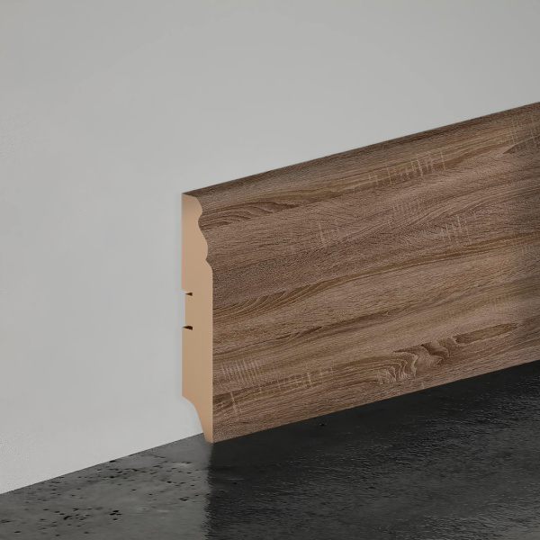 2К Напольный плинтус МДФ STELLA 100E 2000x100x16 Дуб Винтаж (12шт в упак)