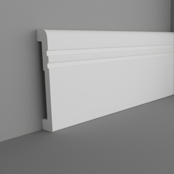 Плинтус напольный DPM Stella Кассио 80 Белый 80х12х2000 мм (упак.30 шт.)