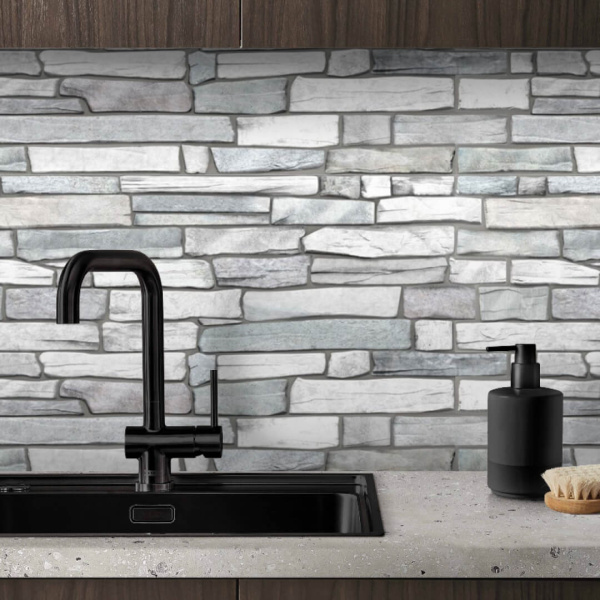 Панель ПВХ 0,3 мозаика Сланец серый