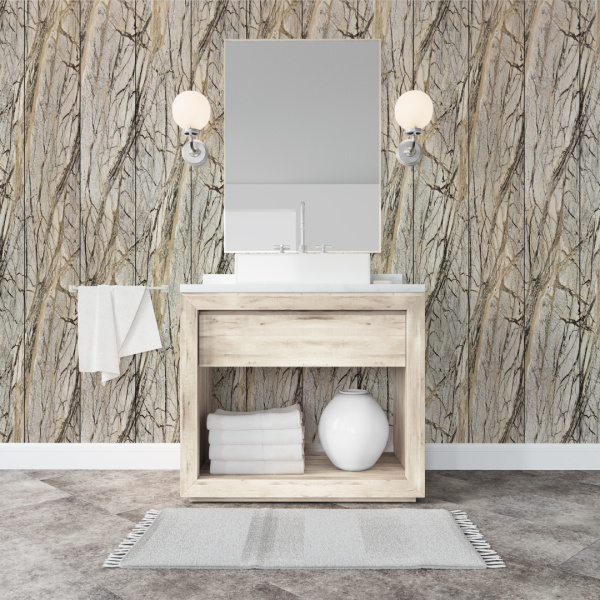 Панель ПВХ Stella Slim 5мм Light Мрамор Античность М-001/1 2600х250х5 (15шт.упак.)