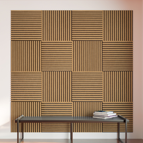 2К Панель Стеновая Акустическая Stella Comfort Standart Дуб Сальвадор 600х600х9 (уп.1шт.)