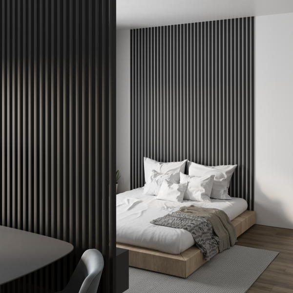 Интерьерная рейка МДФ STELLA Милана Black Edition 20*30*2700 (уп.8 шт.)