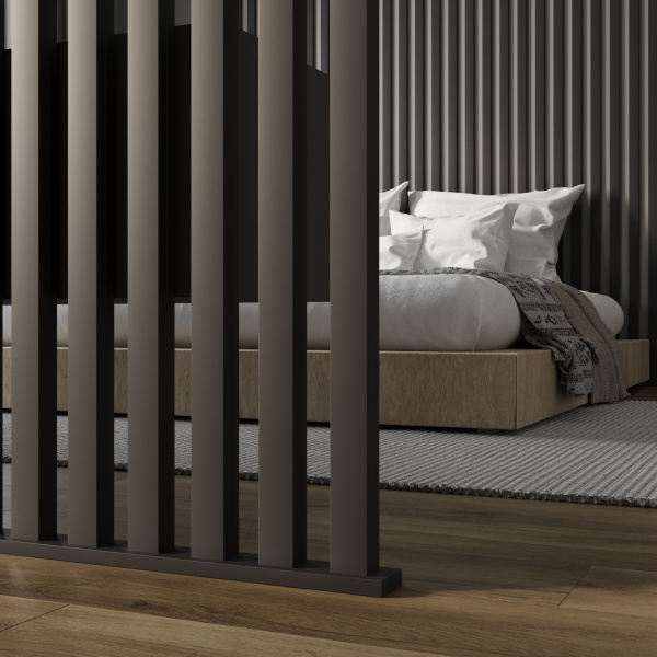 Интерьерная Рейка МДФ STELLA Планкен De Luxe Black Lead 16*60*2700 (уп.6 шт.)