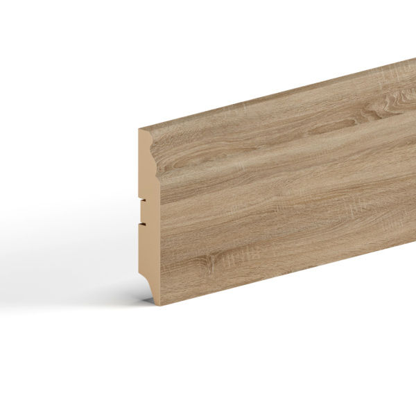 2К Напольный плинтус МДФ STELLA 100E 2000x100x16 Дуб Сонома (12шт в упак)