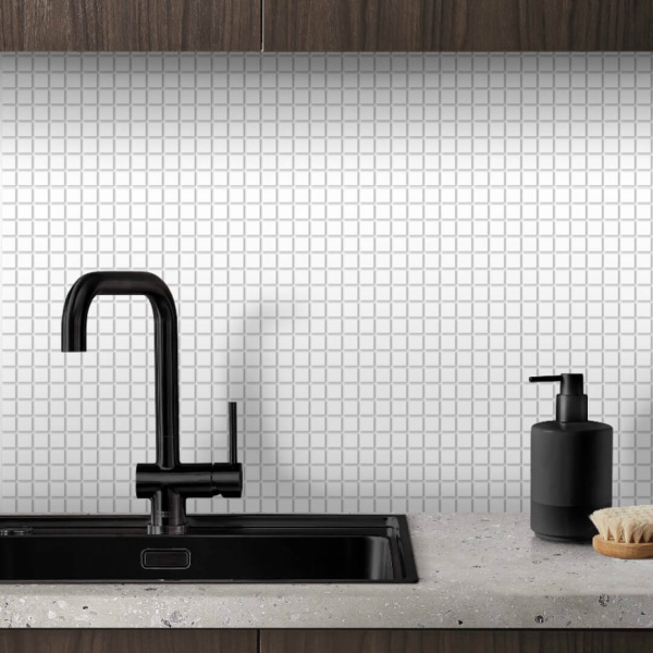 Панель ПВХ 0,3 мозаика Микс белый