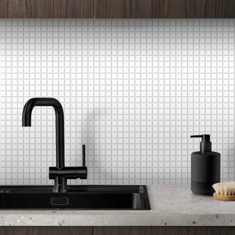 Панель ПВХ 0,3 мозаика Микс белый