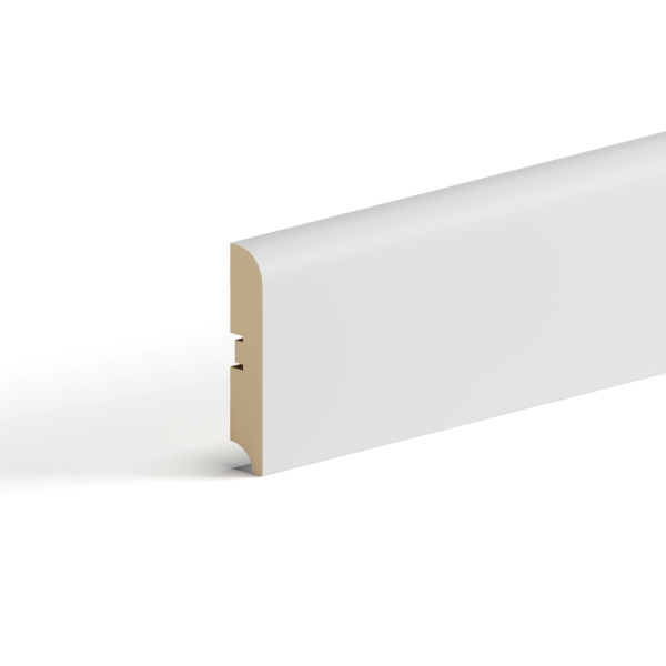 2К Напольный плинтус МДФ Stella 80S Белый 2000х80х16 (5шт.упак.)