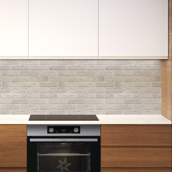 Кухонный фартук АБС Кирпич белая пудра (600*3000*1,5мм) Stella