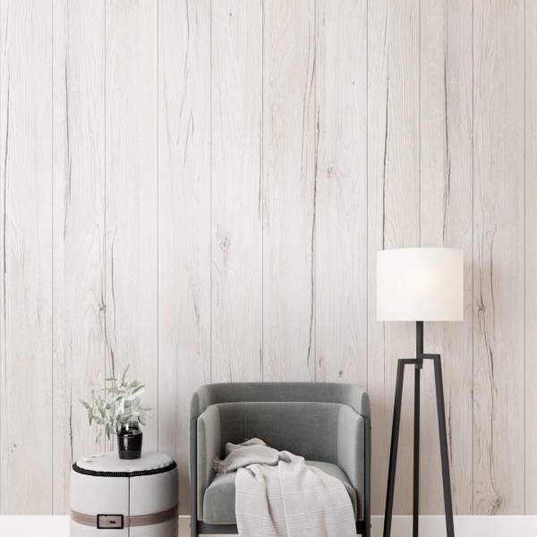 2К Панель МДФ Stella Classic Standart Дуб Санремо Белый 2700х200х6 (упак. 8 шт.)